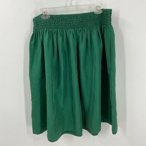 Talbots 100% silk smocked waist circle skirt L